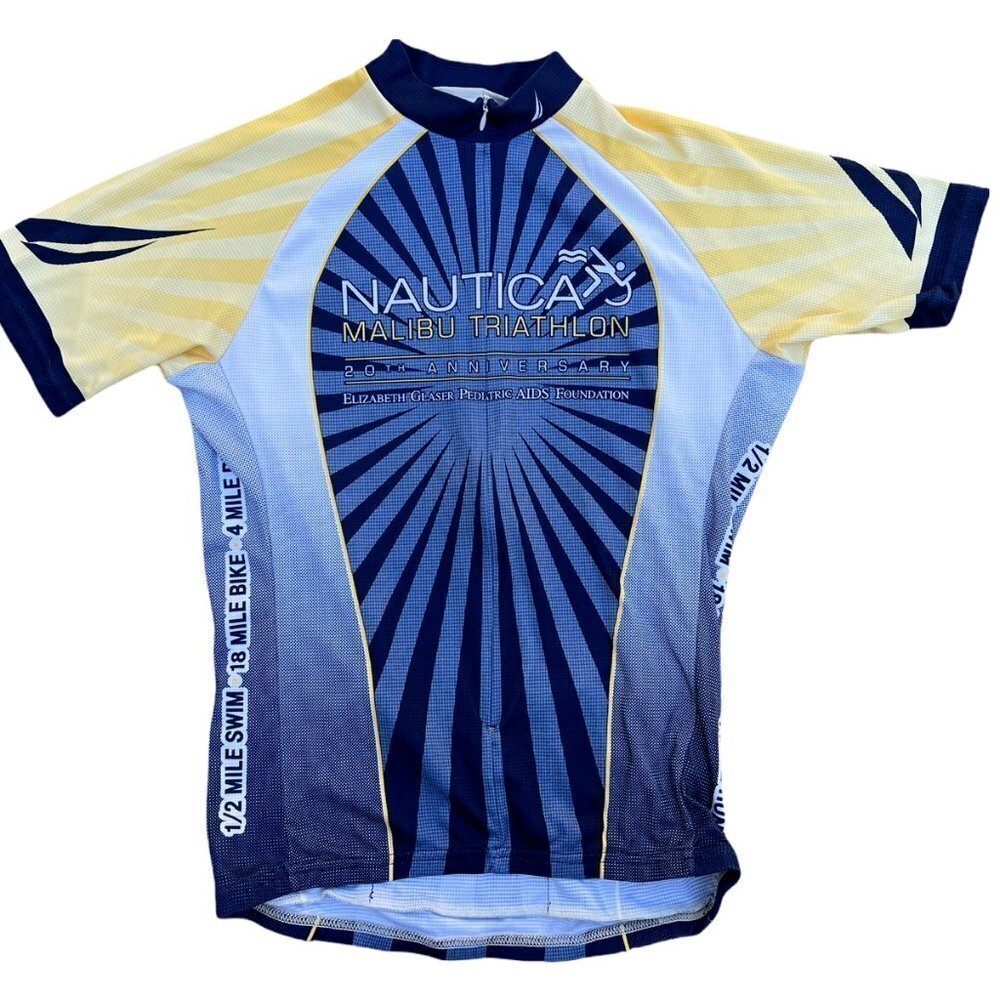 Nautica Men’s Blue & Yellow Malibu Triathlon Jersey